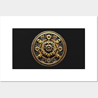 Vintage industrial steampunk mechanical gears sticker Posters and Art